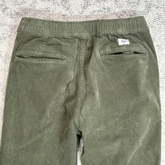 Katin Pants Men's Small‎ Olive Green Corduroy Elastic Waist Drawstring EUC - Picture 8 of 10